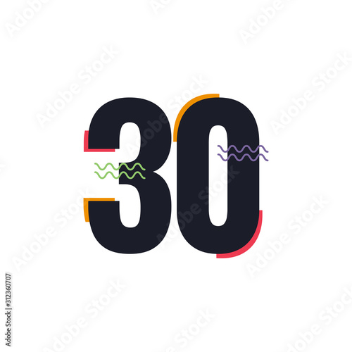 30 Years Anniversary Celebration Vector Template Design Illustration Logo Icon