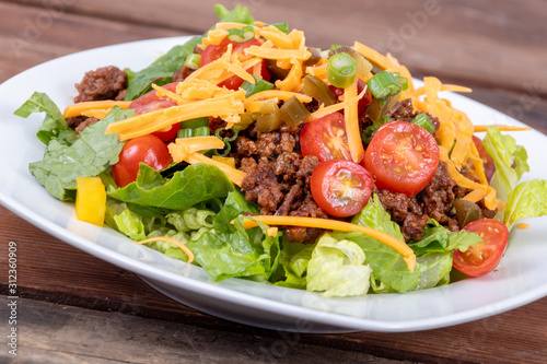 beef taco salad bowl dish
