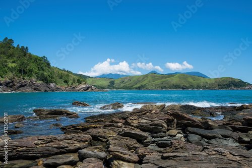 Bela praia tropical em Maresias. Litoral de São Paulo, Brasil photo