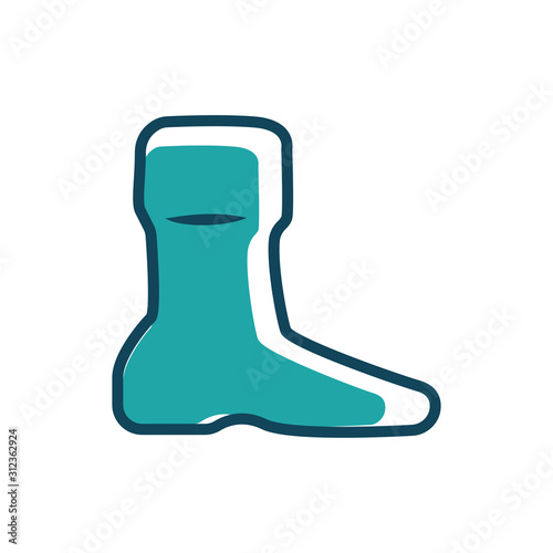 Boot icon vector in outline colour design