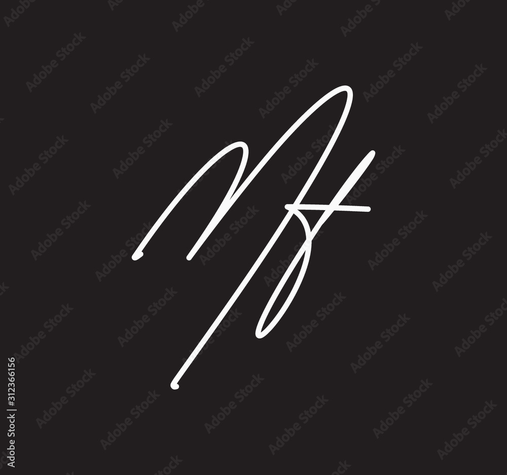 Couple Cursive Letters Initial Signature Handwriting Calligraphy