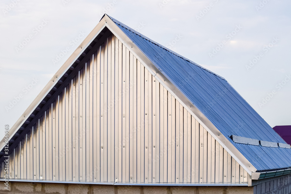 The roof of corrugated sheet