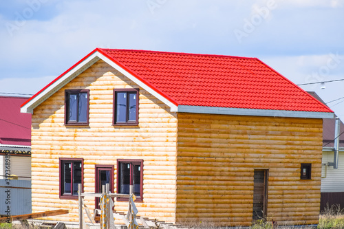 The roof of corrugated sheet on the houses © eleonimages