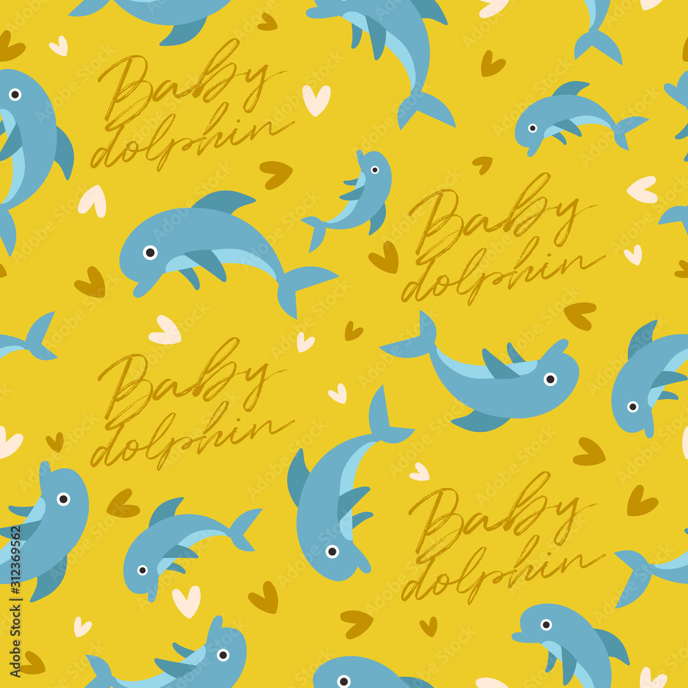 Naklejka premium Big set of young animal seamless pattern : Vector Illustration