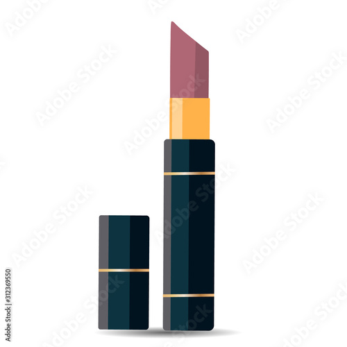 Burgundy lipstick in a dark tube. vector art