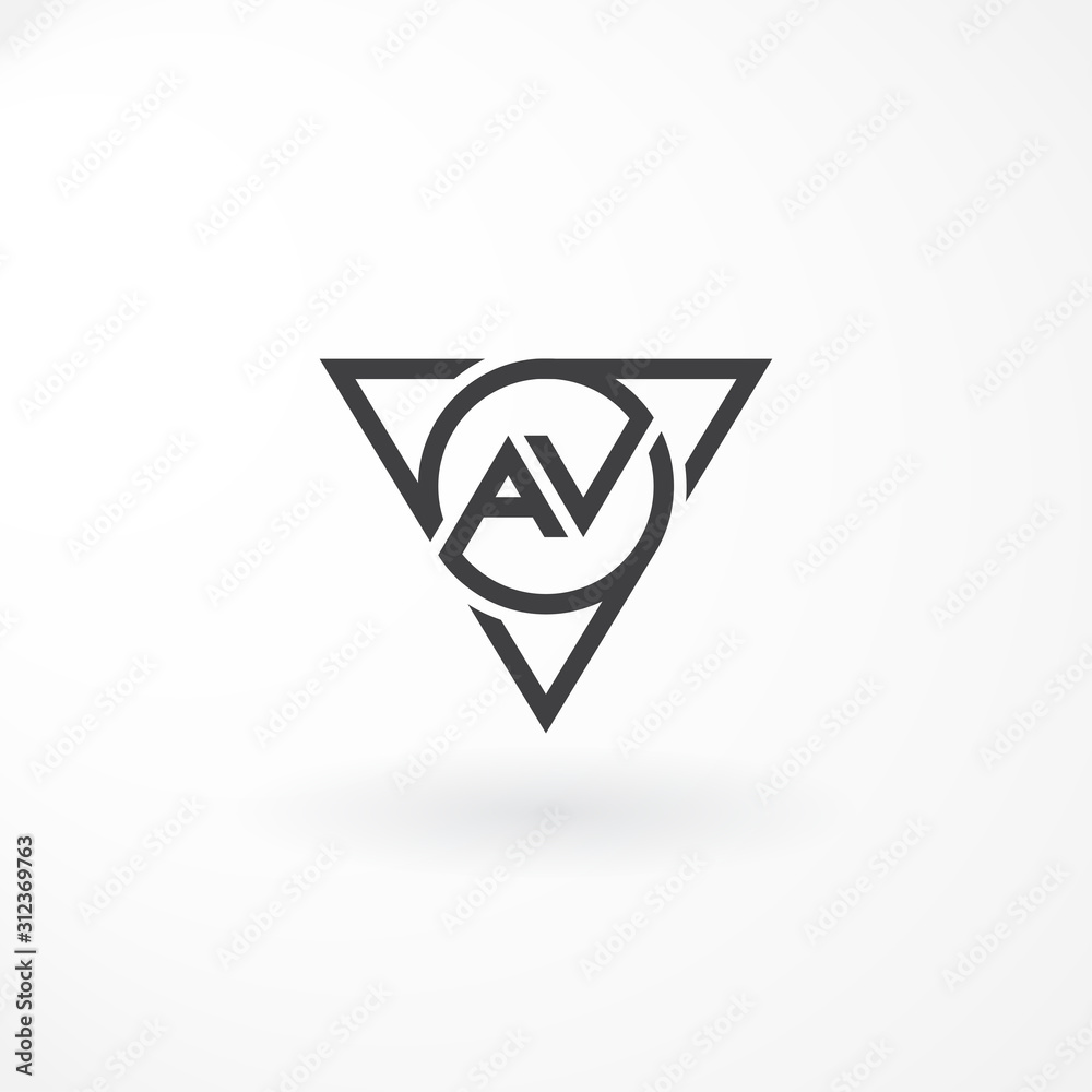 Lettermark Design is Combination Letter A and V with Line Triangle Lettermark Design is Combination Letter A and V with Line Triangle