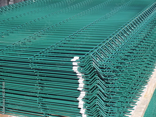 PVC Coated Curvy Welded Fence on the warehouse