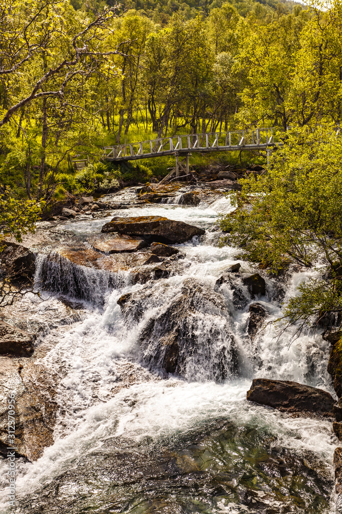 Waterfall along the Aurlandsfjellet Norway Waterfall along the Aurlandsfjellet Norway
