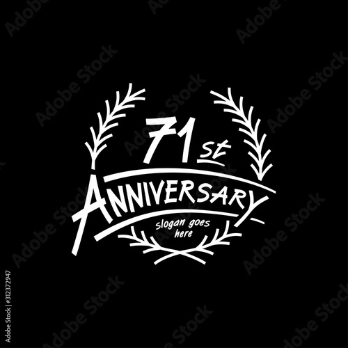71 years design template. Vector and illustration. 71 years logo.