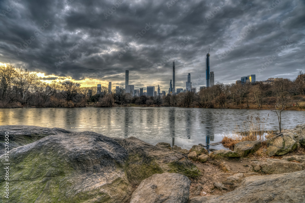 Central Park, New York City at the lake