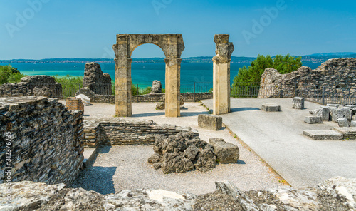 Ruins of Catullo's Villa at Sirmione, on Lake Garda, Province of Brescia, Lombardy, Italy. photo