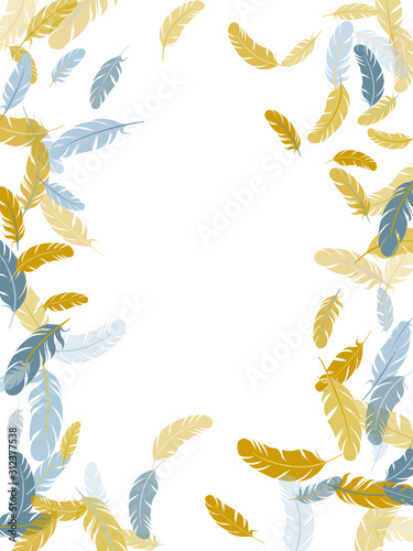 Flying feather elements airy vector design.