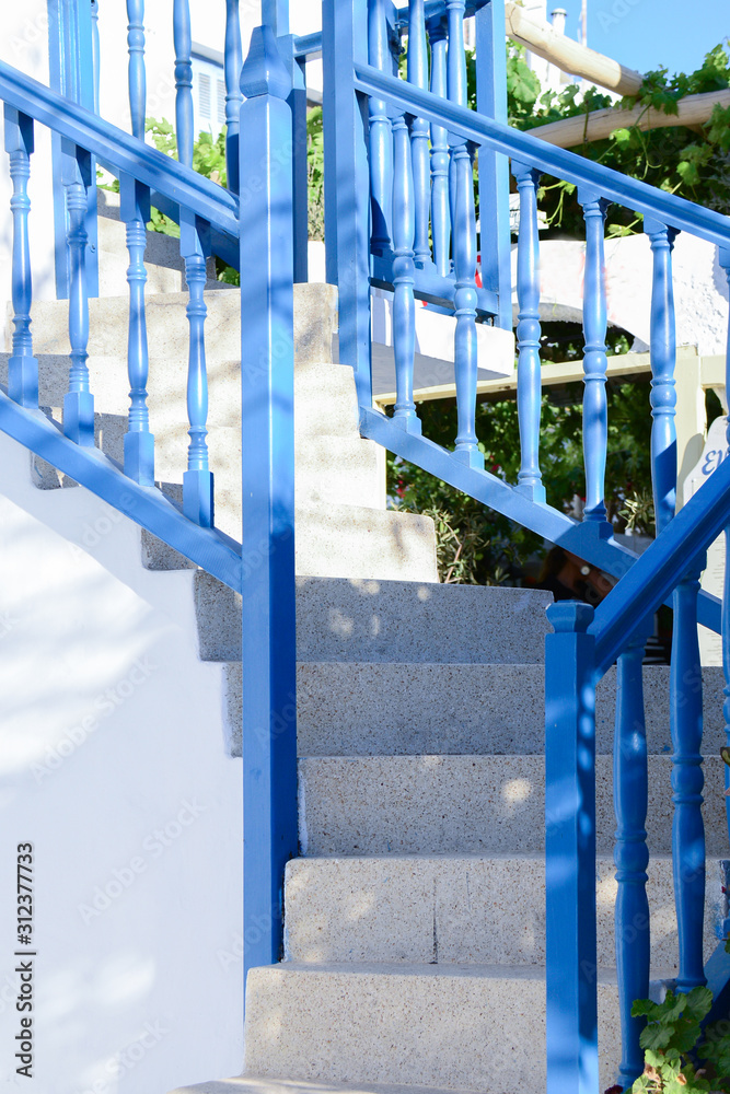 Homes with Beautiful Blue Railing Homes with Beautiful Blue Railing
