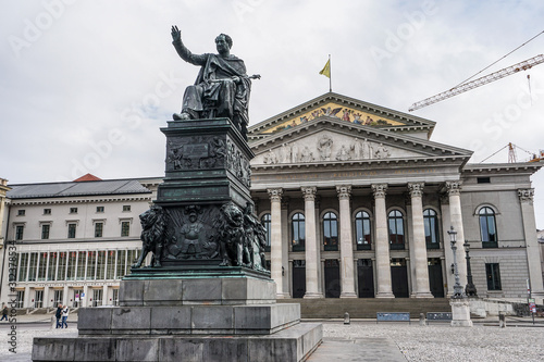 Statue and state building in Berlin, Germany
