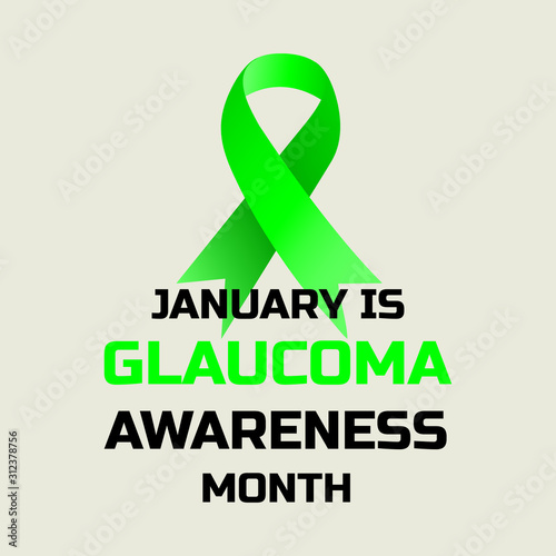 Glaucoma Awareness Month Celebrated in January . Prevention concept. Vector illustration isolated on green background