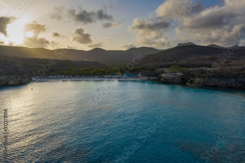 Aerial view over area Knip on the western side of Curaçao/Caribbean /Dutch Antilles 