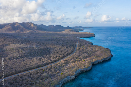 Aerial view over area Knip on the western side of Curaçao/Caribbean /Dutch Antilles 