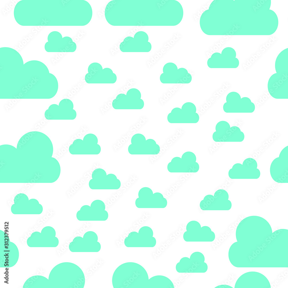 Cute Clouds Pattern. Seamless Vector. Cute Clouds Pattern. Seamless Vector.