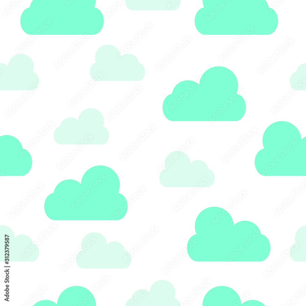Cute Clouds Pattern. Seamless Vector. Cute Clouds Pattern. Seamless Vector.