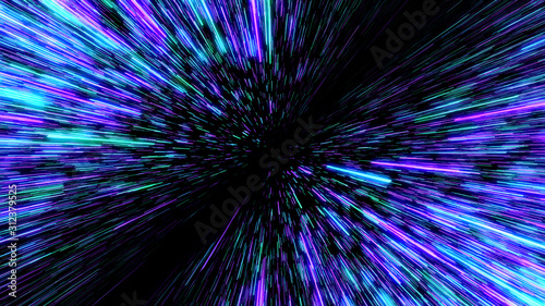 Lot of colors, neon background. Space Travelling in the Speed of Light. Abstract light, fibre-optic. © JarosawMicha