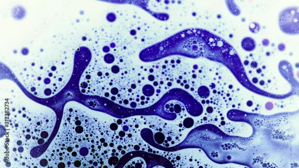 Scientific experiment, chemical reaction, fantastic structure of colorful bubbles. Spreading of disease-causing virus. Medical concept of healthy / diseased cells. Pathology diagnosis under microscope Scientific experiment, chemical reaction, fantastic structure of colorful bubbles. Spreading of disease-causing virus. Medical concept of healthy / diseased cells. Pathology diagnosis under microscope