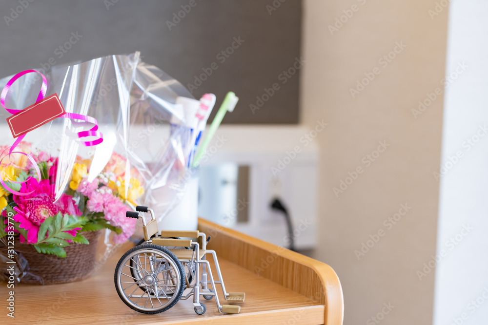 車椅子 生花 病室イメージ 入院イメージ Stock Photo Adobe Stock