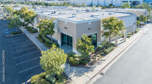 Aerial View Of Industrial Commerce Office Buildings photo