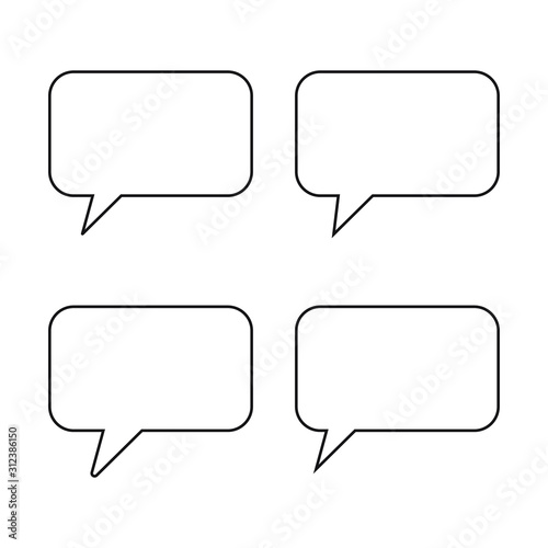 Speech bubble, speech balloon, chat bubble line art vector icon for apps and websites