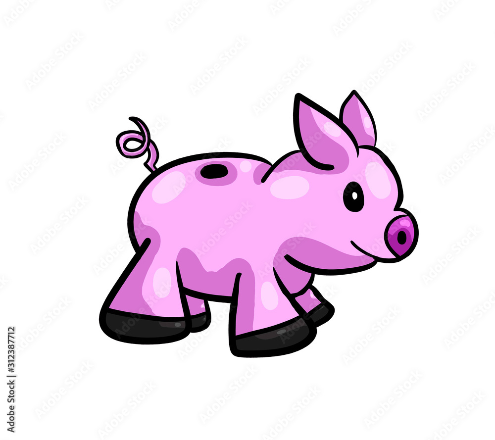 Fototapeta premium Adorable Stylized Piggy Bank