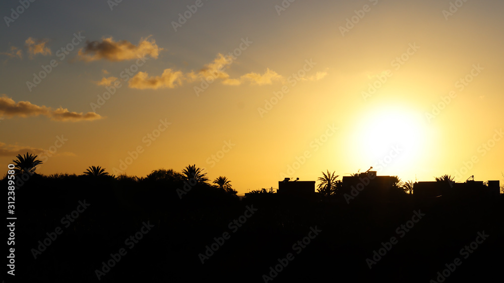 Beautiful sunset at Valle Gran Rey, La Gomera, Canary Islands