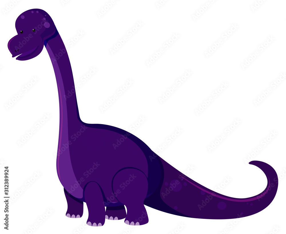 Single picture of brontosaurus in purple