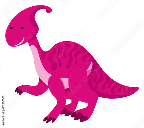 Single picture of parasaurolophus in pink