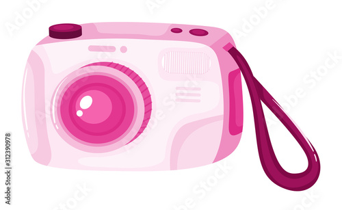 Digital camera in pink color