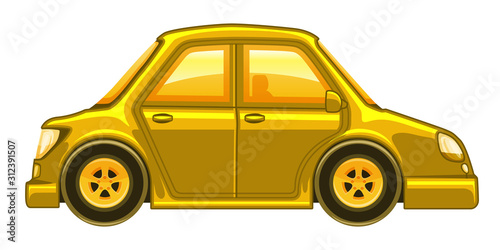 Single picture of car in yellow color