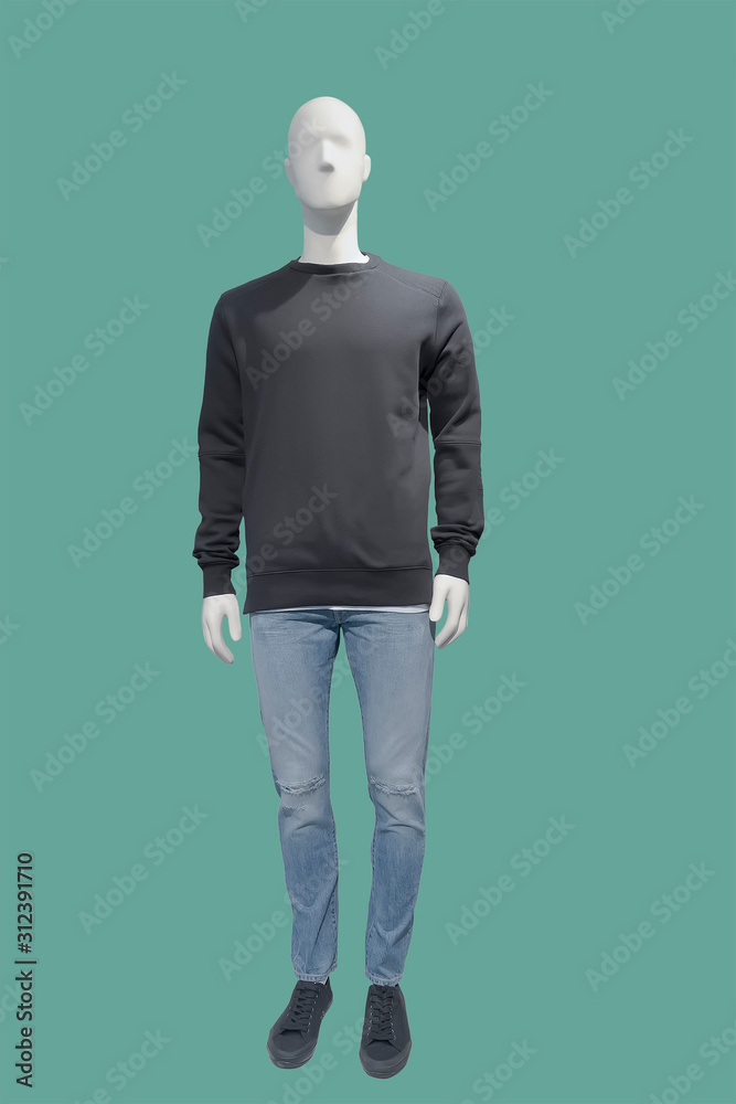 Full-length male mannequin.
