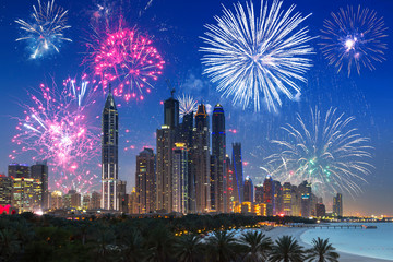 New Year fireworks display in Dubai, UAE