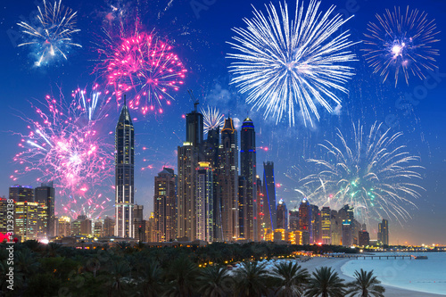 New Year fireworks display in Dubai, UAE © Patryk Kosmider