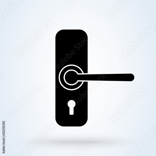 Door handle flat modern icon design illustration