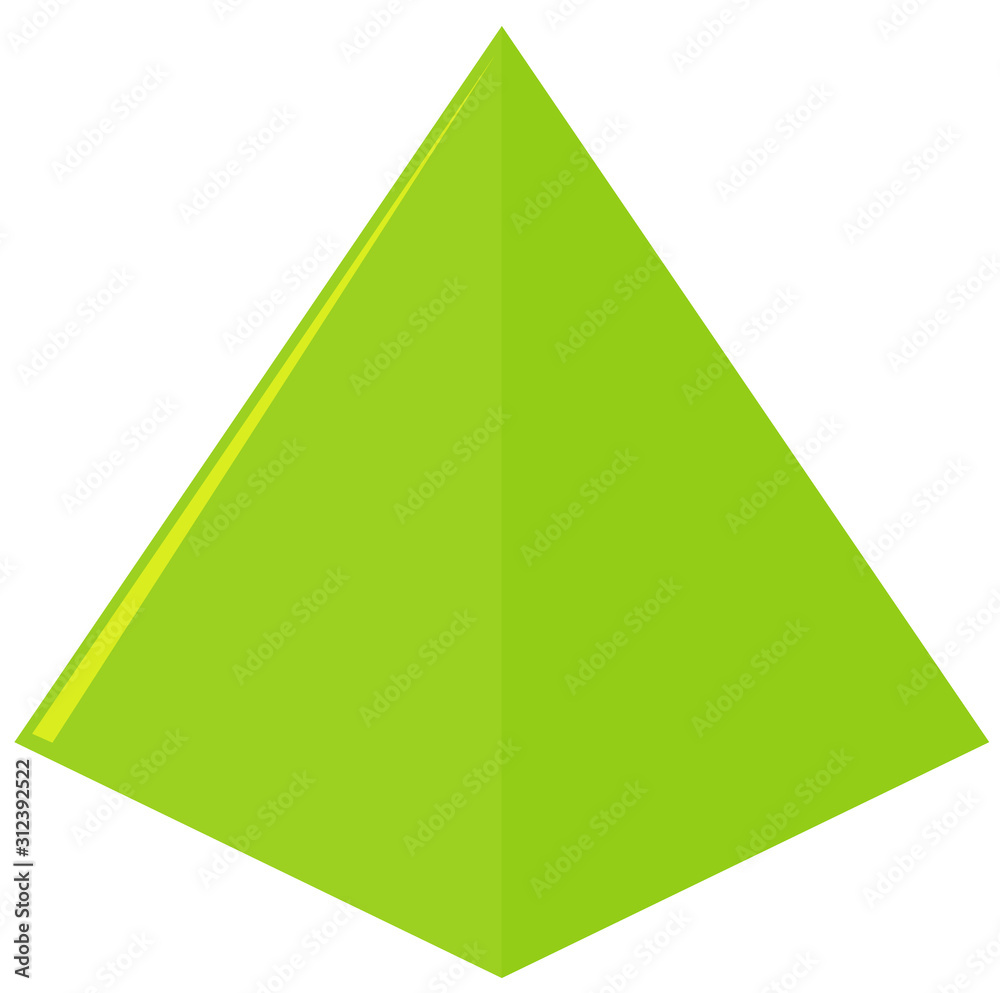 Geometry shape of triangle in green Geometry shape of triangle in green