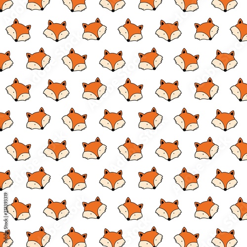 fox pattern with white background