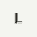 L logo. Abstract letter L logo design. Line creative symbol. Logo branding. Universal vector icon - Vector