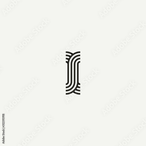 I logo. Abstract letter I logo design. Line creative symbol. Logo branding. Universal vector icon - Vector