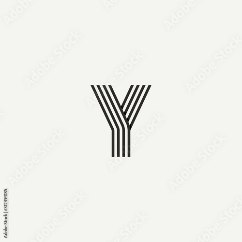 Y logo. Abstract letter Y logo design. Line creative symbol. Logo branding. Universal vector icon - Vector