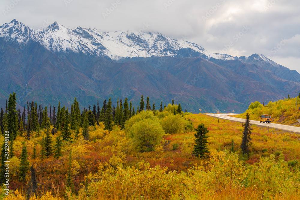Matanuska glacier during fall season in Alaska