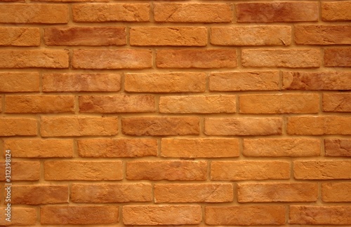 Brick wall color Milan nut  cream brown . Retro style.