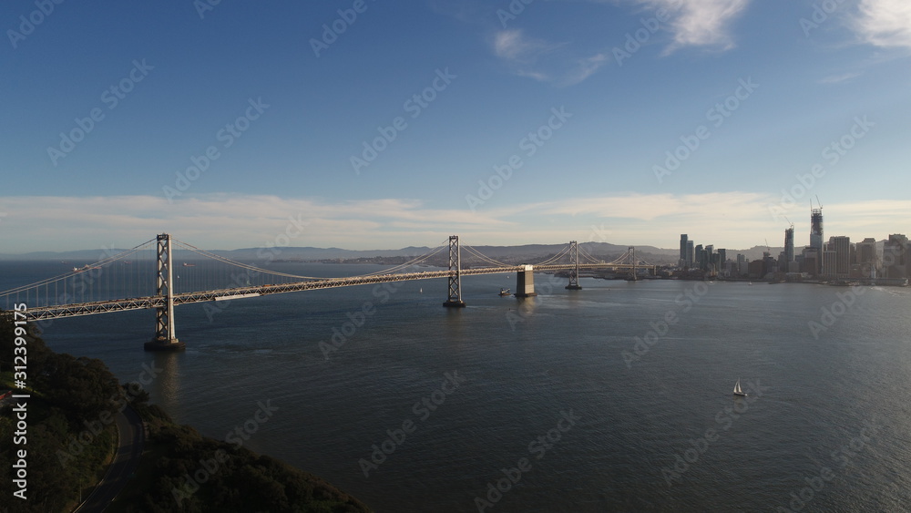 Aerial view of the bay bridge, San Francisco Aerial view of the bay bridge, San Francisco