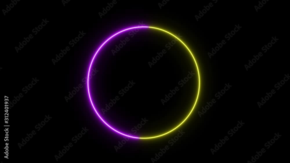 Neon colorful swirling rounds. Abstract creative HUD with neon, glowing light. Neon colorful swirling rounds. Abstract creative HUD with neon, glowing light.