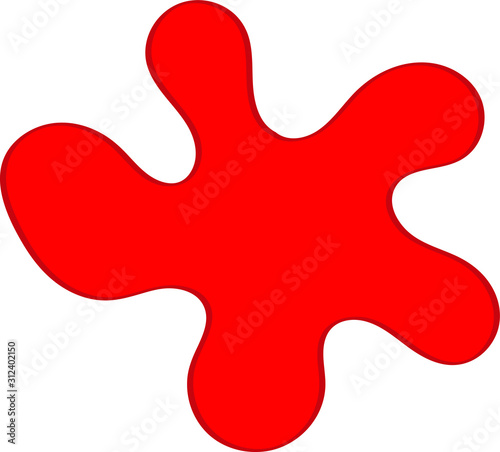 Red ink blot, vector abstract illustration. Puzzle for web saver template.