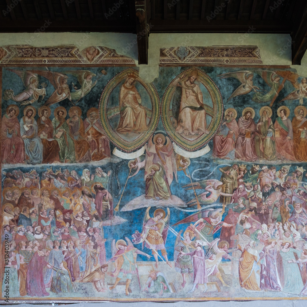 Fresco in Camposanto Monumentale, Pisa, Tuscany, Italy