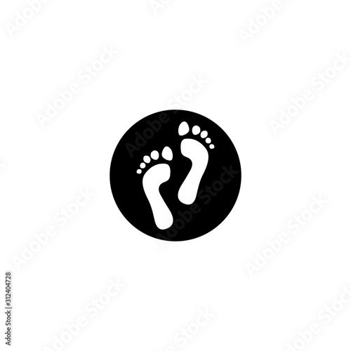 Human foot soles shape, vector symbol